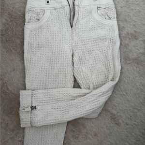 Heirloom Free People Textured Cream Pants